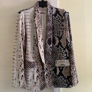 Cotton Stretch Blend Beautiful Animal Print Lined Jacket NeverUsed